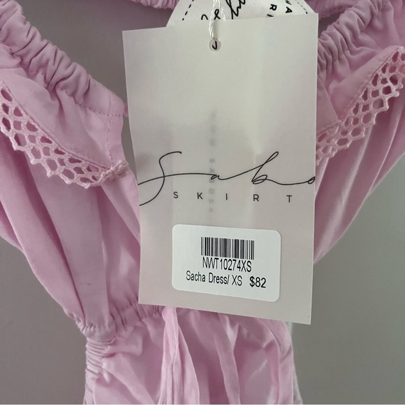 Sabo Cutout Mini Dress Size XS Sacha Ruffle Boho Cottagecore Fairycore y2k Pink - Picture 6 of 13